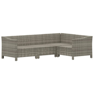 Set Divani da Giardino 4 pz con Cuscini in Polyrattan Grigio 3187272