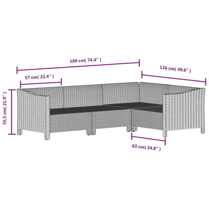 Set Divani da Giardino 4 pz con Cuscini in Polyrattan Grigio 3187272