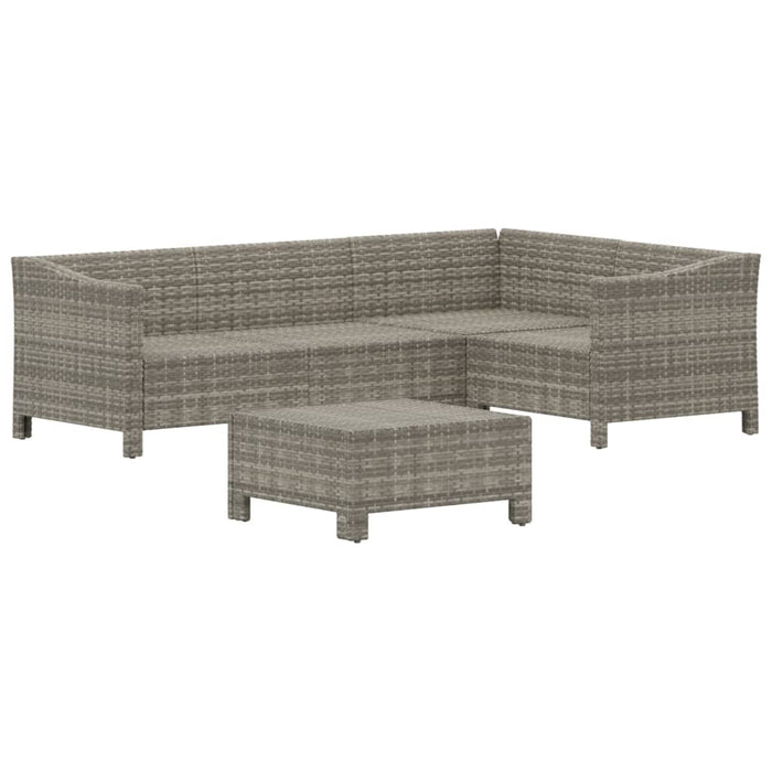 Set Divani da Giardino 5 pz con Cuscini in Polyrattan Grigio 3187273