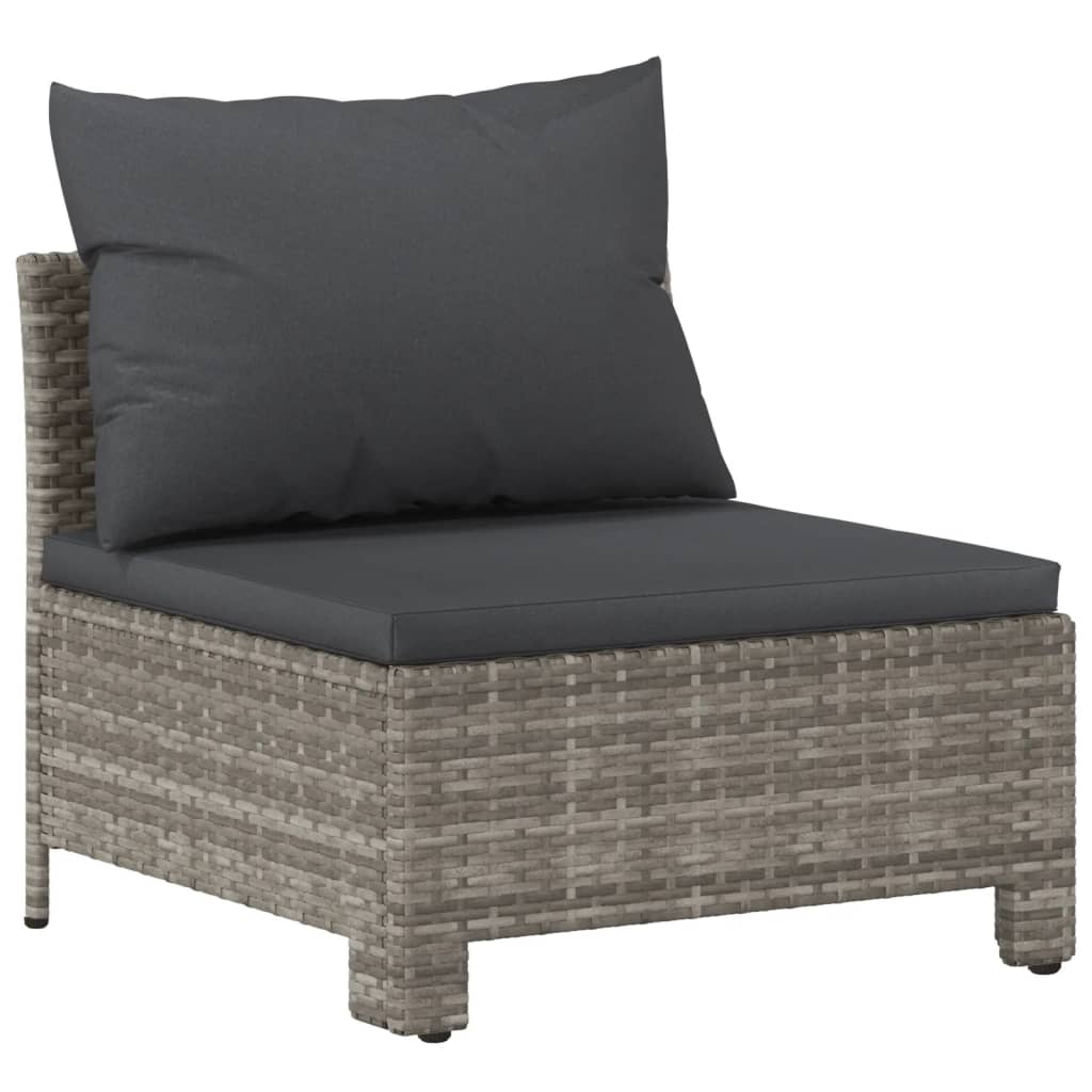 Set Divani da Giardino 5 pz con Cuscini in Polyrattan Grigio 3187274