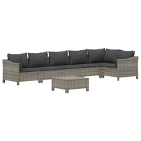 Set Divani da Giardino 7 pz con Cuscini in Polyrattan Grigio 3187277