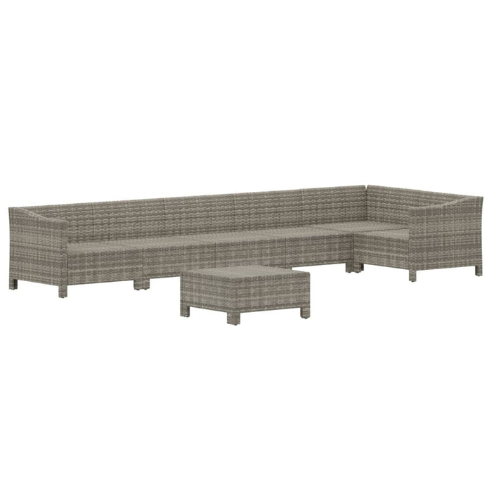 Set Divani da Giardino 7 pz con Cuscini in Polyrattan Grigio 3187277