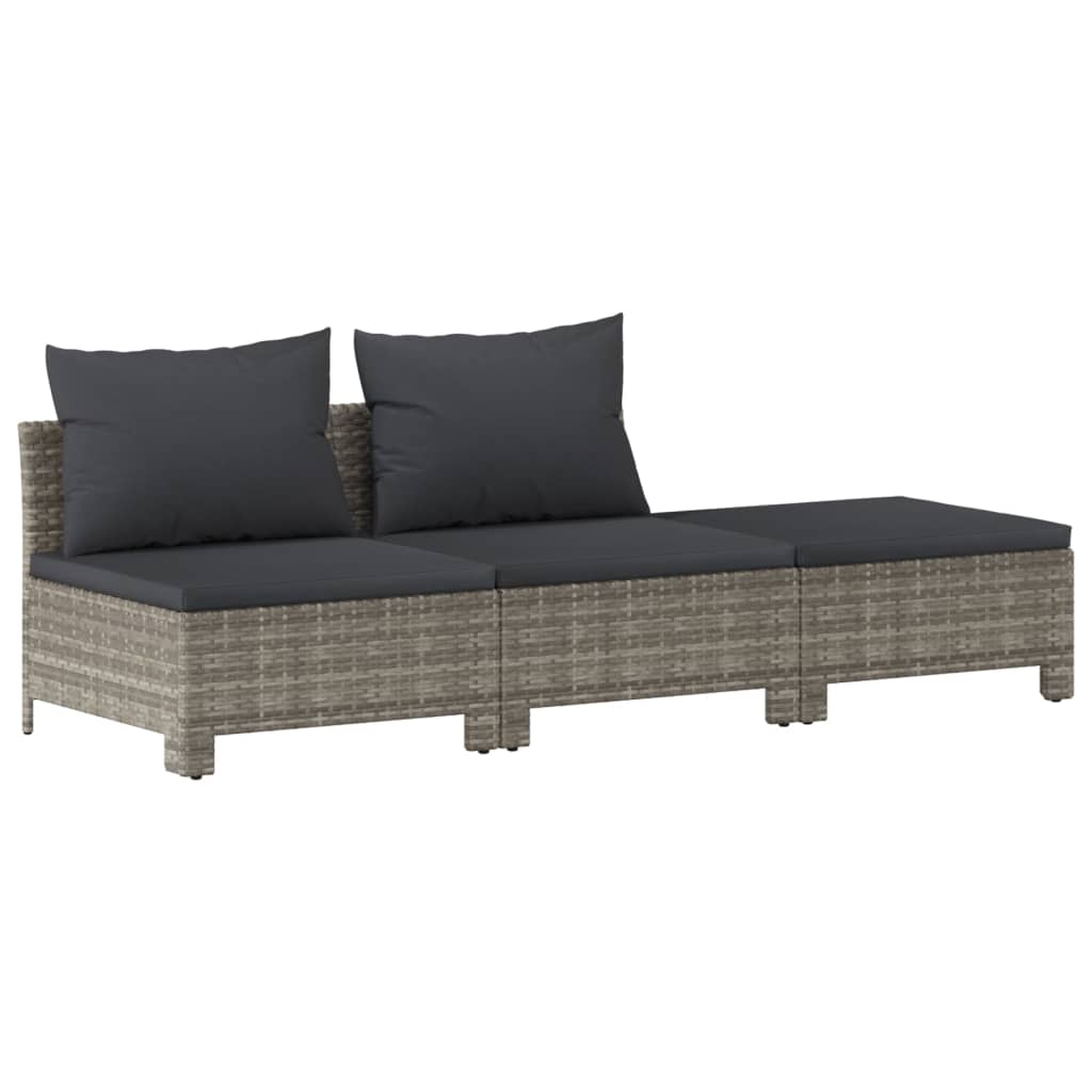 Set Divani da Giardino 7 pz con Cuscini in Polyrattan Grigio 3187277