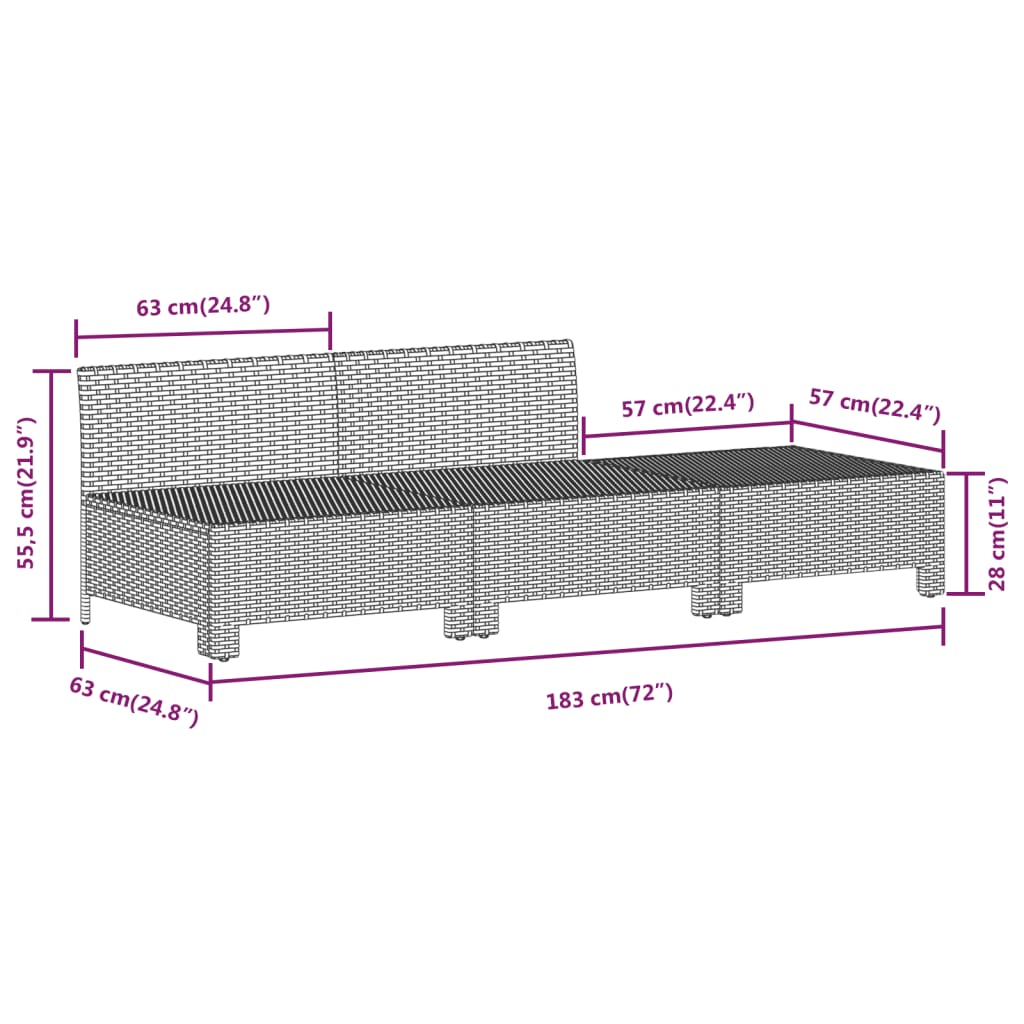 Set Divani da Giardino 7 pz con Cuscini in Polyrattan Grigio 3187277