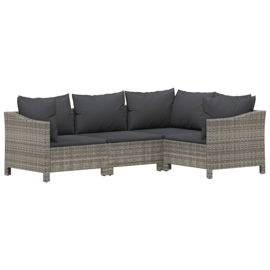 Set Divani da Giardino 8 pz con Cuscini in Polyrattan Grigio 3187287