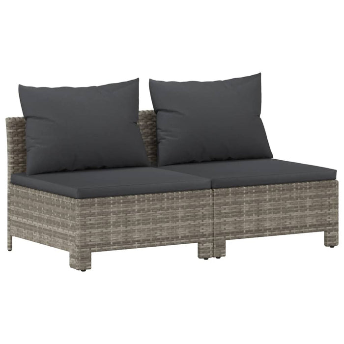 Set Divani da Giardino 8 pz con Cuscini in Polyrattan Grigio 3187287