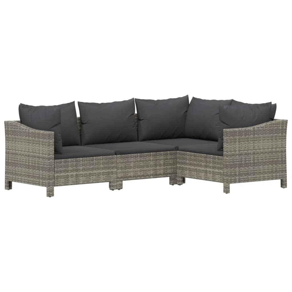 Set Divani da Giardino 7 pz con Cuscini in Polyrattan Grigio 3187288