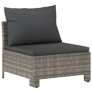 Set Divani da Giardino 7 pz con Cuscini in Polyrattan Grigio 3187288