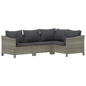 Set Divani da Giardino 9 pz con Cuscini in Polyrattan Grigio 3187299