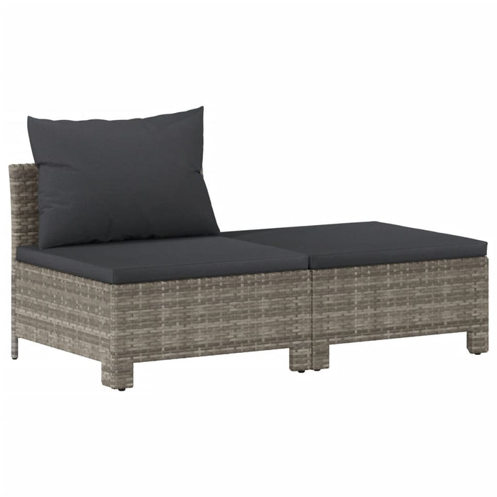 Set Divani da Giardino 9 pz con Cuscini in Polyrattan Grigio 3187299