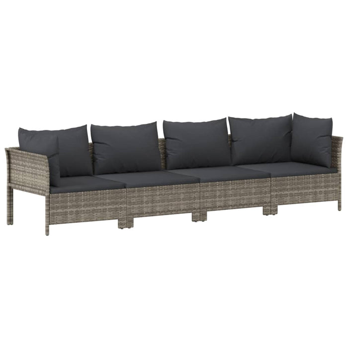 Set Divani da Giardino 6 pz con Cuscini in Polyrattan Grigio 3187300