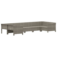 Set Divani da Giardino 7 pz con Cuscini in Polyrattan Grigio 3187302