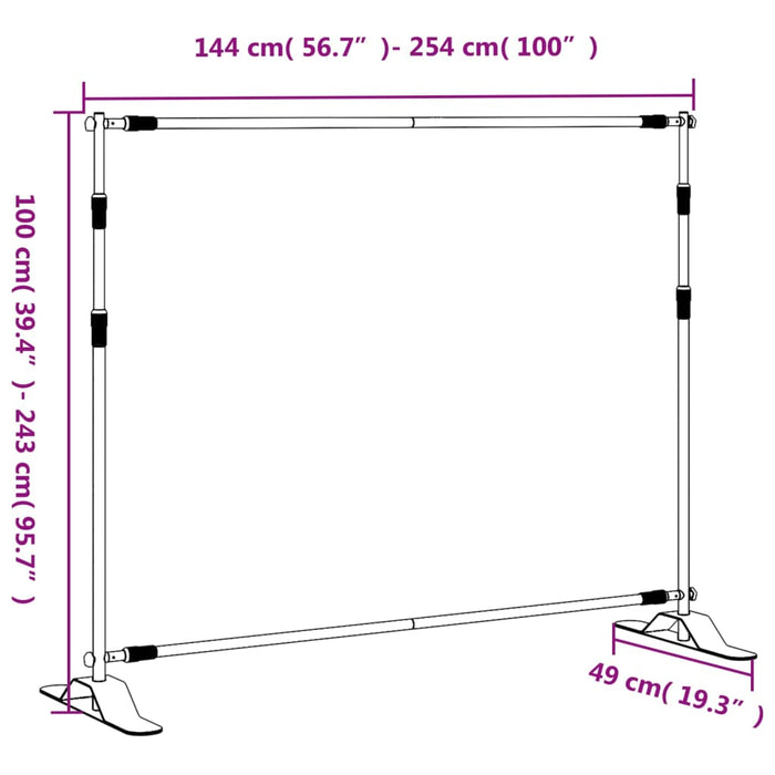 Supporti per Fondali 2 pz Neri 254x243 cm in Acciaio 3187466