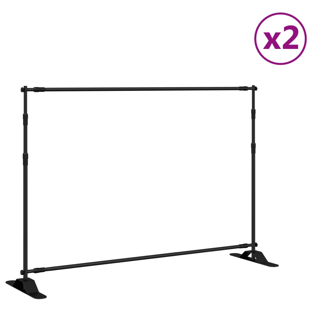 Supporti per Fondali 2 pz Neri 305x243 cm in Acciaiocod mxl 82799