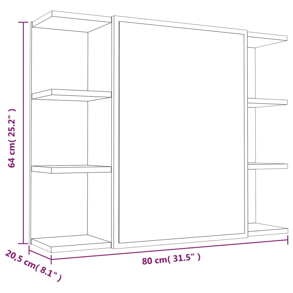 Set Mobili da Bagno 3 pz Rovere Marrone in Legno Multistrato 3187608