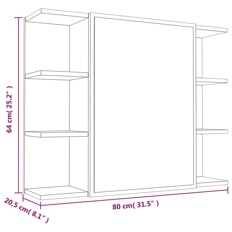 Set Mobili da Bagno 3 pz Rovere Fumo in Legno Multistrato 3187609