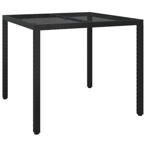 Set da Pranzo da Giardino 3 pz con Cuscini Nero in Polyrattan 3187316