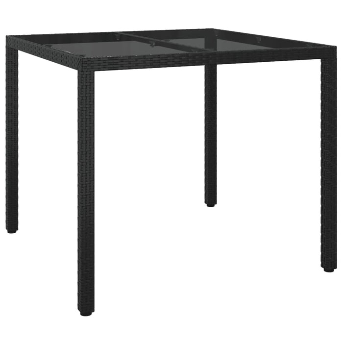 Set da Pranzo da Giardino 3 pz con Cuscini Nero in Polyrattan 3187324