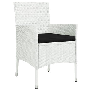 Set da Pranzo da Giardino 7 pz con Cuscini in Polyrattan Bianco 3187343