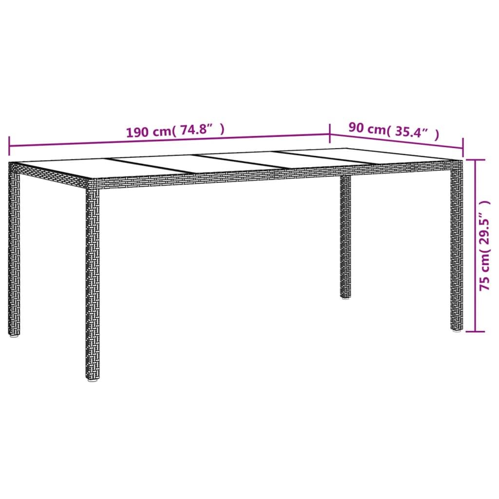 Set da Pranzo da Giardino 7 pz con Cuscini in Polyrattan Bianco 3187344