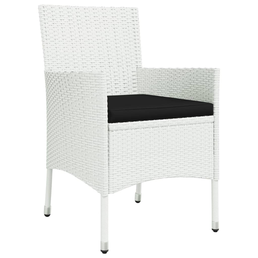 Set da Pranzo da Giardino 9 pz con Cuscini in Polyrattan Bianco 3187345