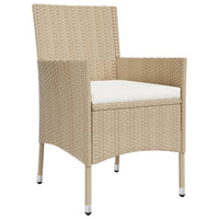 Set da Pranzo da Giardino 3 pz con Cuscini Beige in Polyrattan 3187348