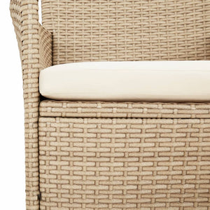 Set da Pranzo da Giardino 3 pz con Cuscini Beige in Polyrattan 3187348