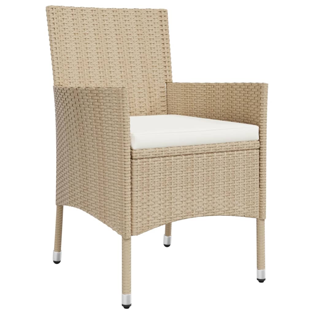 Set da Pranzo da Giardino 11 pz con Cuscini Beige in Polyrattan 3187355