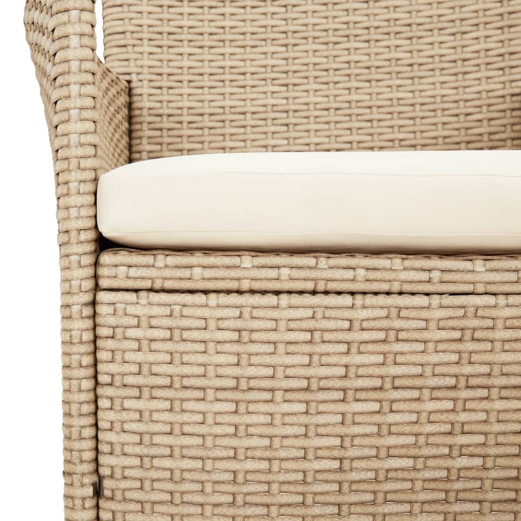 Set da Pranzo da Giardino 11 pz con Cuscini Beige in Polyrattan 3187355