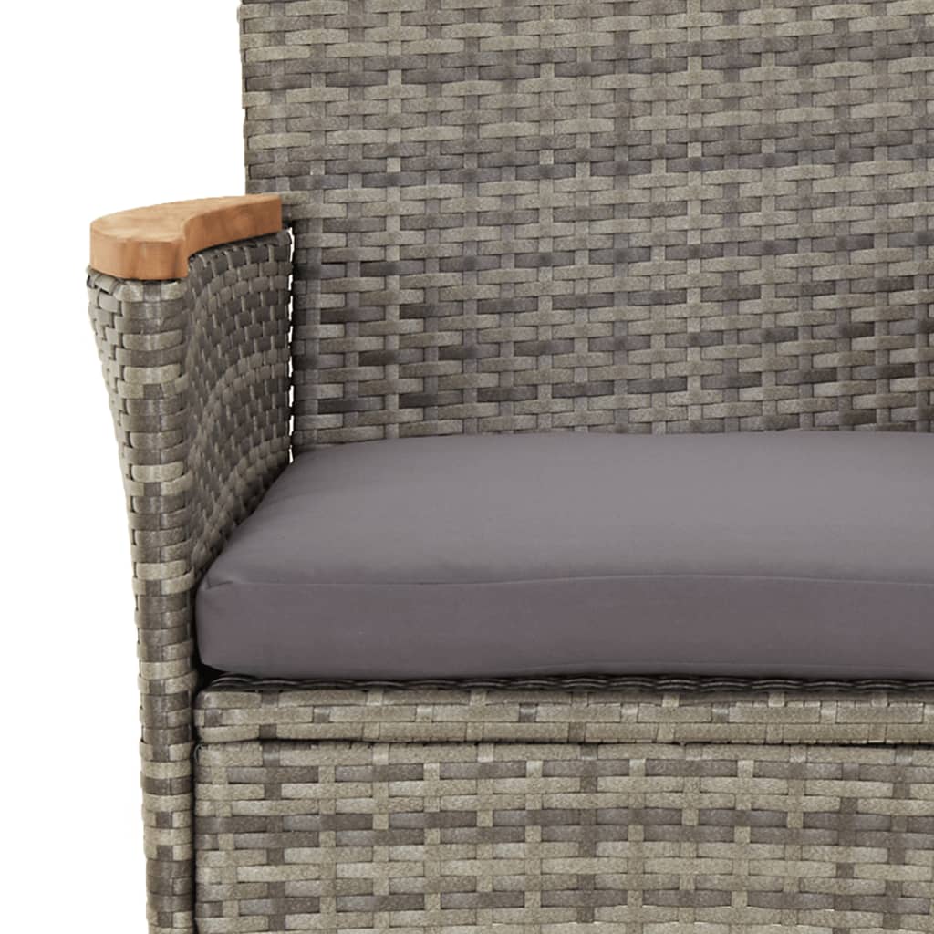 Set da Pranzo da Giardino 7 pz con Cuscini in Polyrattan Grigio 3187368