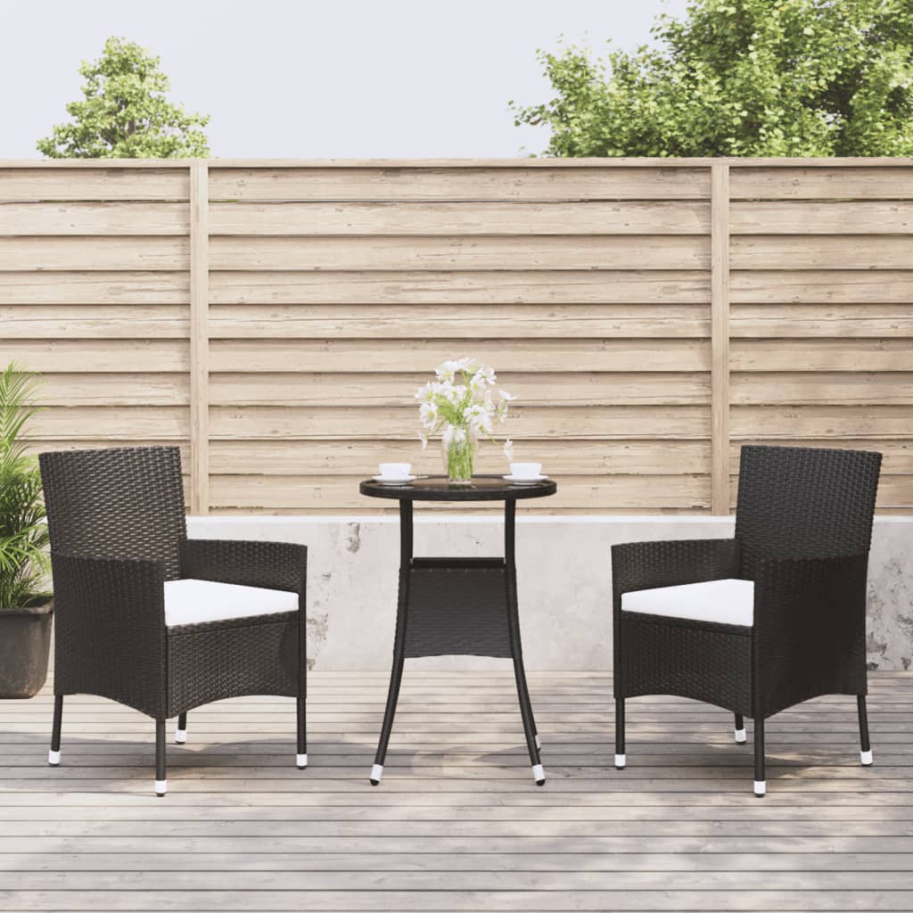 Set Bistrò da Giardino 3 pz con Cuscini in Polyrattan Nerocod mxl 117488