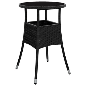 Set Bistrò da Giardino 3 pz con Cuscini in Polyrattan Nero 3187416