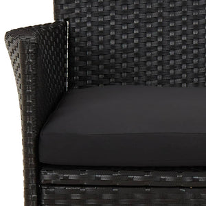 Set Bistrò da Giardino 3 pz con Cuscini in Polyrattan Nero 3187416