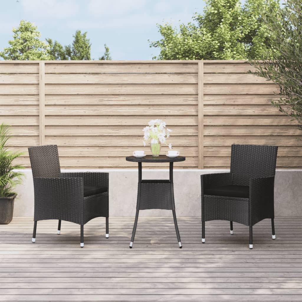 Set Bistrò da Giardino 3 pz con Cuscini in Polyrattan Nerocod mxl 117473