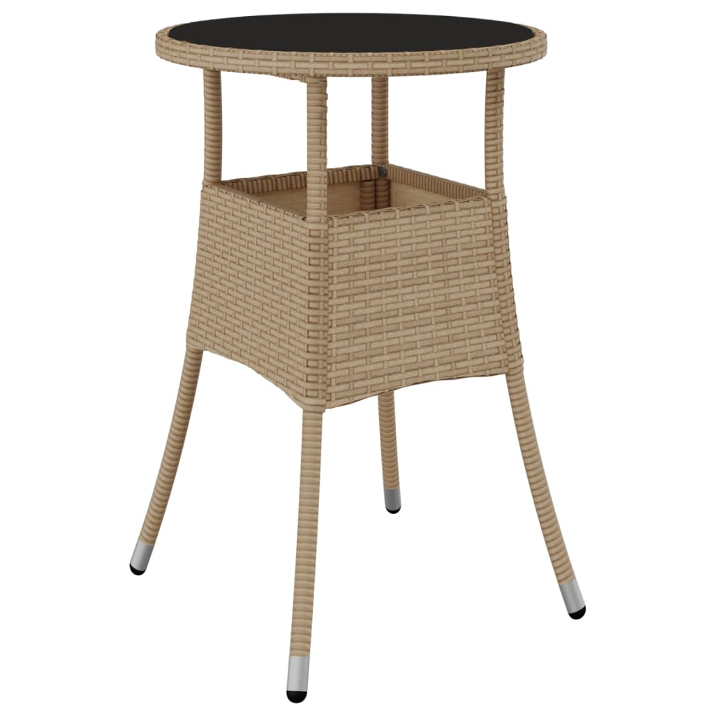 Set da Bistrò da Giardino 5 pz con Cuscini Beige in Polyrattan