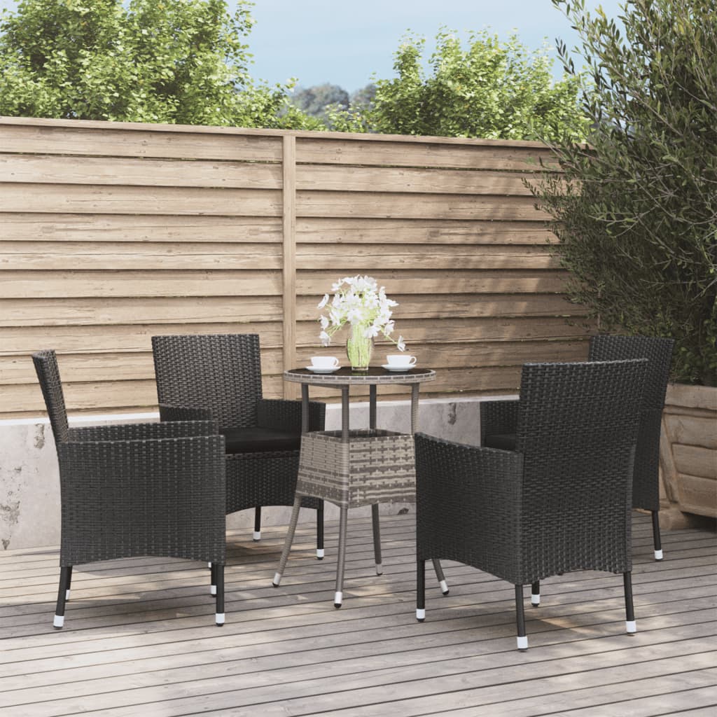 Set Bistrò da Giardino 5 pz con Cuscini in Polyrattan Nerocod mxl 69507