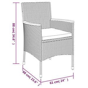 Set Bistrò da Giardino 5 pz con Cuscini in Polyrattan Nero 3187429