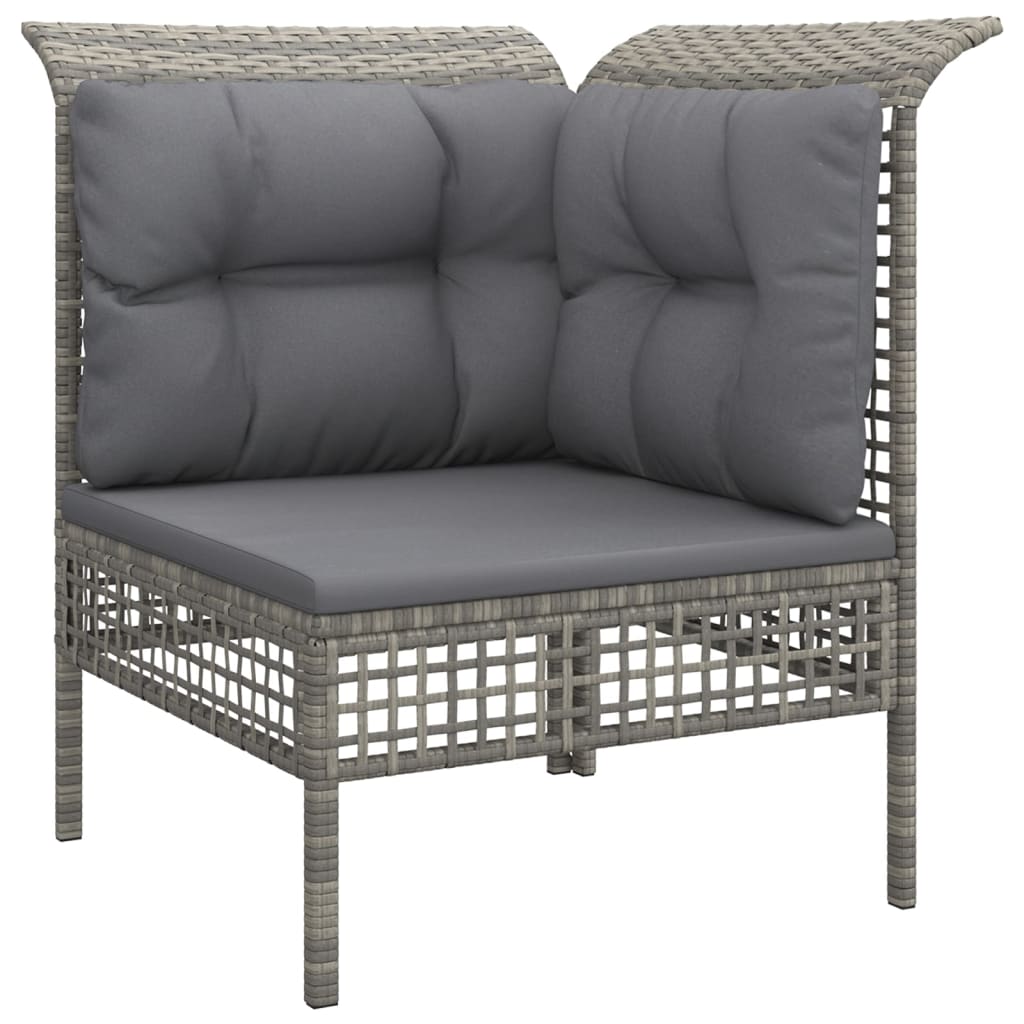 Set Divani da Giardino 3 pz con Cuscini in Polyrattan Grigio 3187473