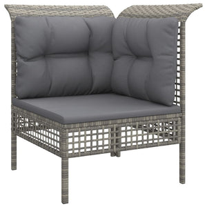 Set Divani da Giardino 7 pz con Cuscini in Polyrattan Grigio 3187478