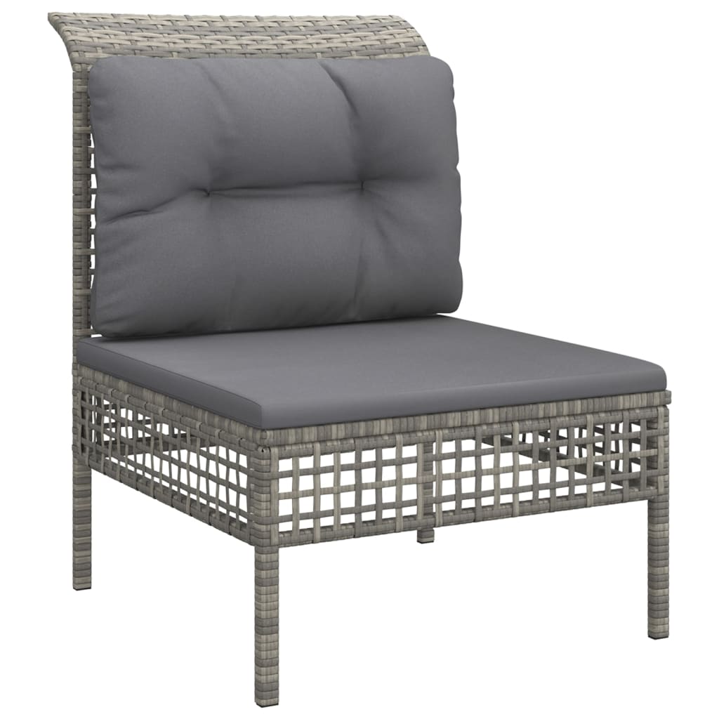 Set Divani da Giardino 7 pz con Cuscini in Polyrattan Grigio 3187478