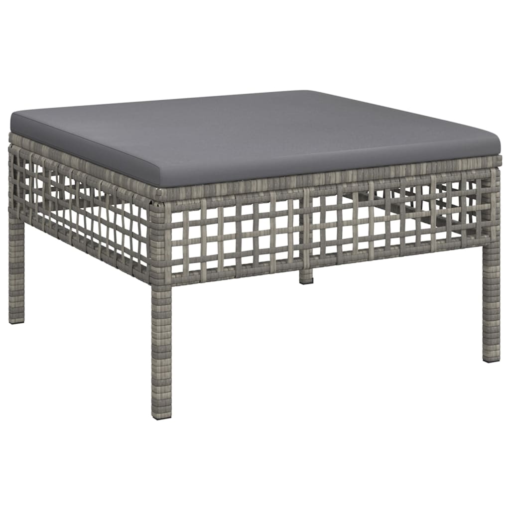 Set Divani da Giardino 7 pz con Cuscini in Polyrattan Grigio 3187478