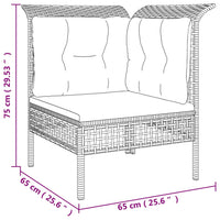 Set Divani da Giardino 7 pz con Cuscini in Polyrattan Grigio 3187478