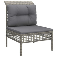 Set Divani da Giardino 5 pz con Cuscini in Polyrattan Grigio 3187486