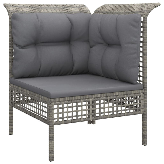 Set Divani da Giardino 6 pz con Cuscini in Polyrattan Grigio 3187492