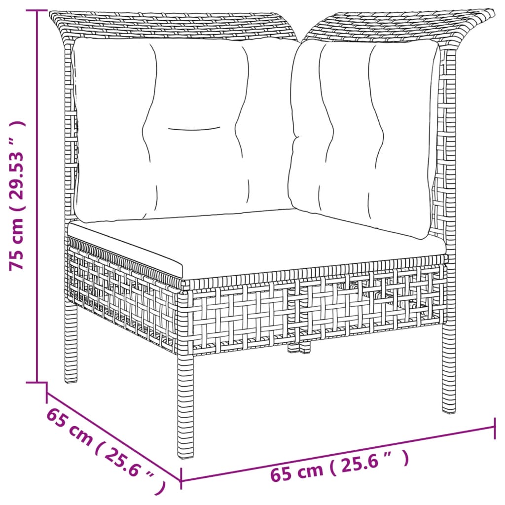 Set Divani da Giardino 8 pz con Cuscini in Polyrattan Grigio 3187493