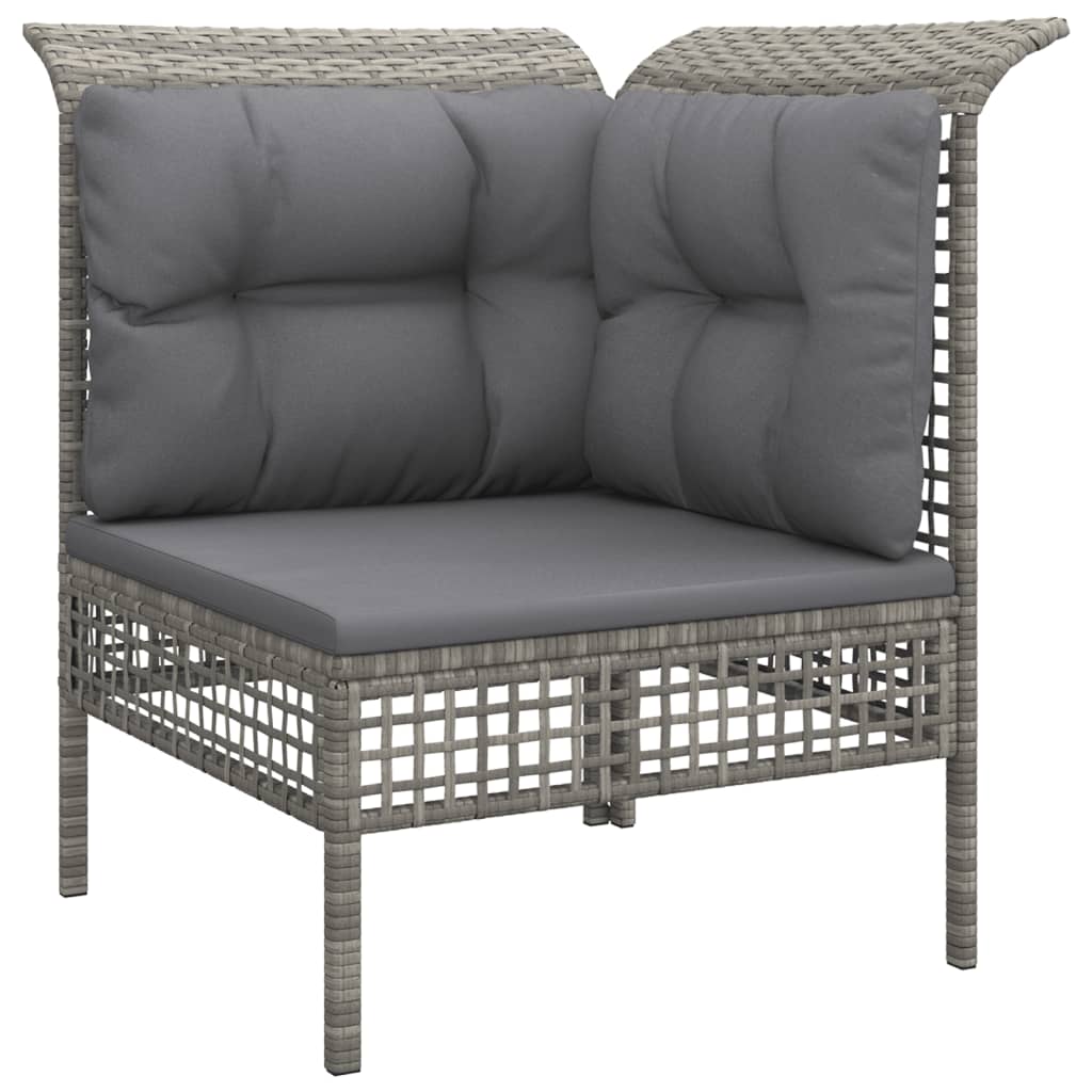 Set Divani da Giardino 8 pz con Cuscini in Polyrattan Grigio 3187539