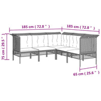 Set Divani da Giardino 6 pz con Cuscini in Polyrattan Grigio 3187548