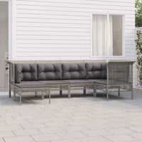 Set Divani da Giardino 6 pz con Cuscini in Polyrattan Grigio 3187548