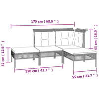 Set Divani da Giardino 8 pz con Cuscini in Polyrattan Grigio 3187551