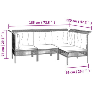 Set Divani da Giardino 8 pz con Cuscini in Polyrattan Grigio 3187551